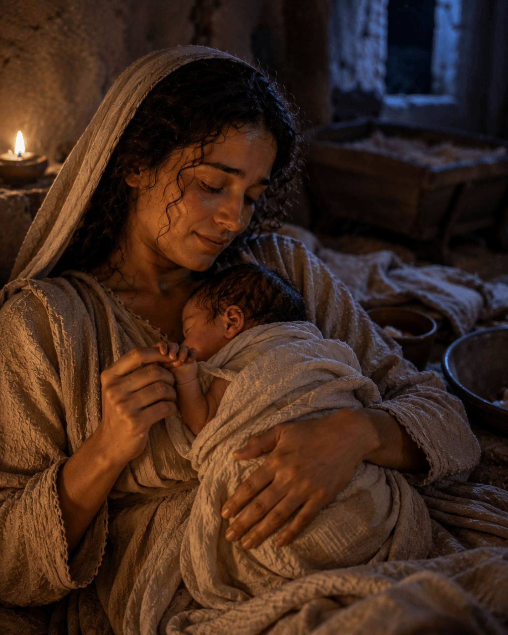 What was the first quiet moment when everyone finally left and Mary was simply alone with her newborn&nbsp;son?